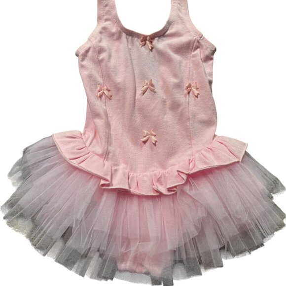 Popatu Other - Popatu toddler pink bows ballet dance tutu dress bodysuit leotard S 3T-4T NWOT